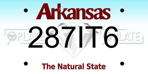 287IT6 Arkansas License Plate