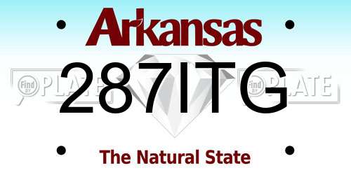 287ITG Arkansas License Plate