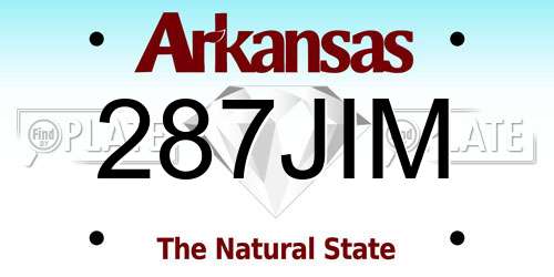 287JIM Arkansas License Plate