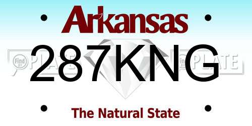287KNG Arkansas License Plate