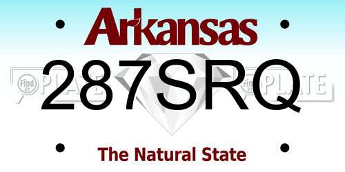 287SRQ Arkansas License Plate