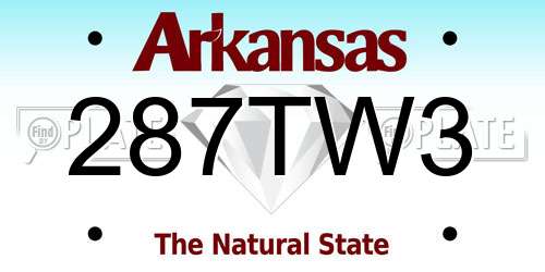 287TW3 Arkansas License Plate
