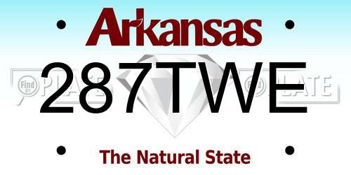 287TWE Arkansas License Plate