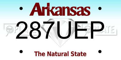 287UEP Arkansas License Plate