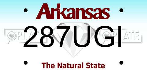 287UGI Arkansas License Plate