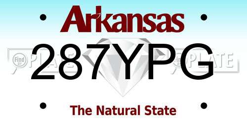 287YPG Arkansas License Plate