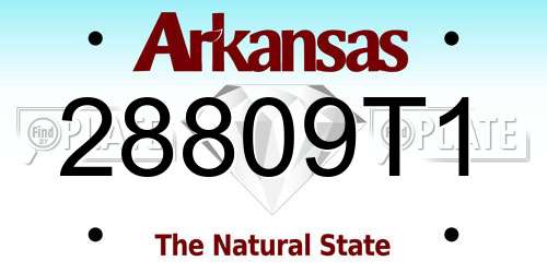 28809T1 Arkansas License Plate