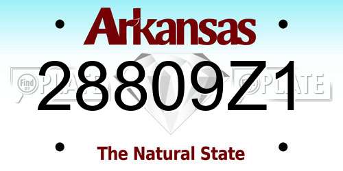 28809Z1 Arkansas License Plate