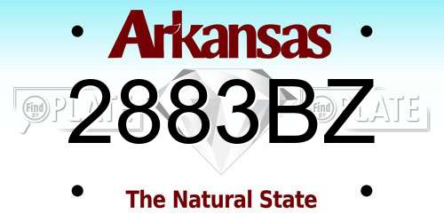 2883BZ Arkansas License Plate