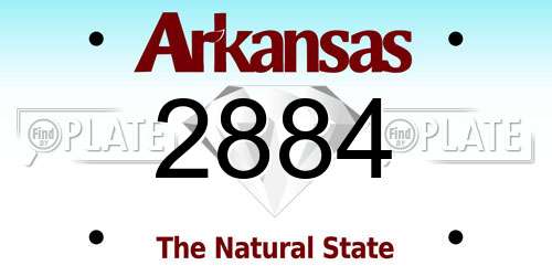 2884 Arkansas License Plate
