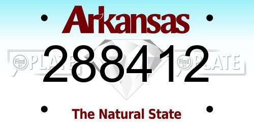 288412 Arkansas License Plate
