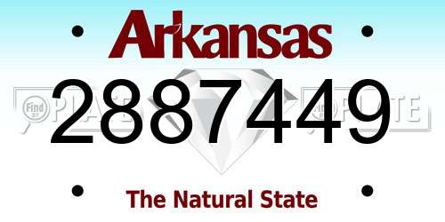 2887449 Arkansas License Plate