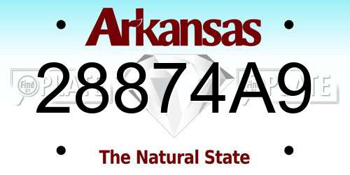 28874A9 Arkansas License Plate