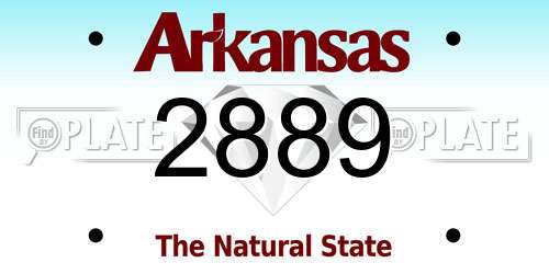 2889 Arkansas License Plate