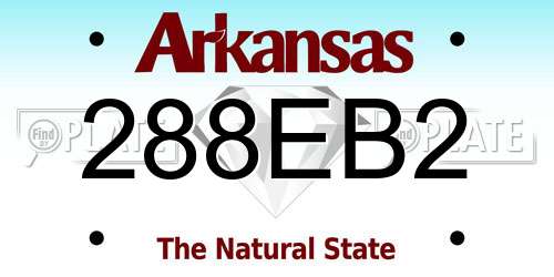 288EB2 Arkansas License Plate