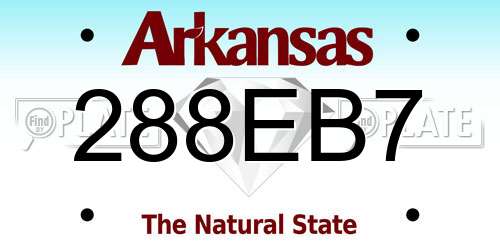 288EB7 Arkansas License Plate