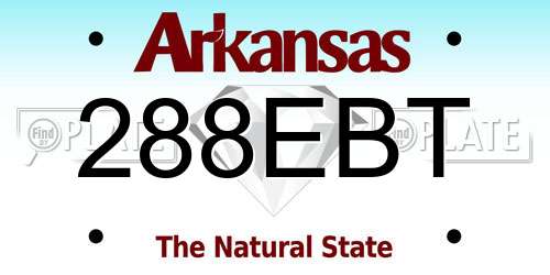 288EBT Arkansas License Plate
