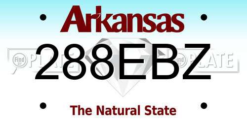 288EBZ Arkansas License Plate