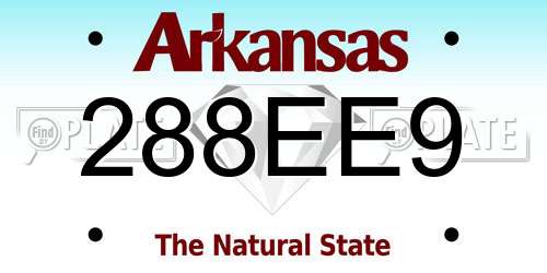 288EE9 Arkansas License Plate