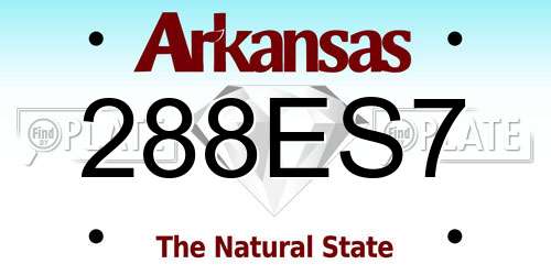 288ES7 Arkansas License Plate