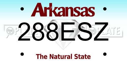 288ESZ Arkansas License Plate