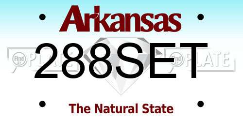 288SET Arkansas License Plate