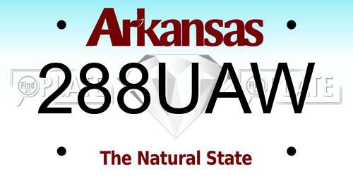 288UAW Arkansas License Plate