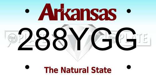 288YGG Arkansas License Plate