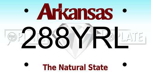 288YRL Arkansas License Plate