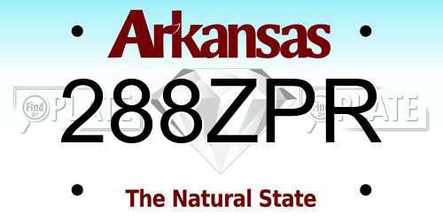288ZPR Arkansas License Plate