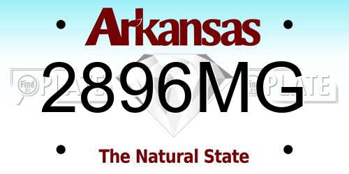 2896MG Arkansas License Plate