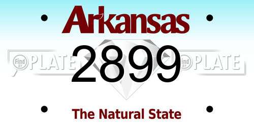 2899 Arkansas License Plate