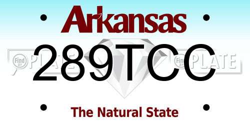289TCC Arkansas License Plate