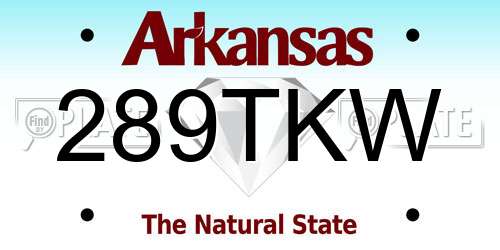 289TKW Arkansas License Plate