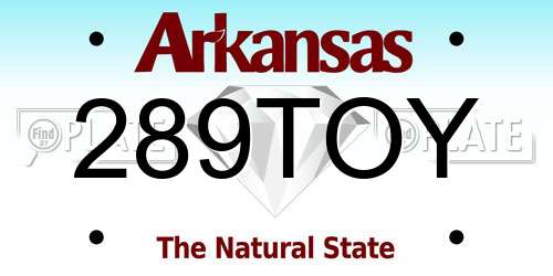 289TOY Arkansas License Plate