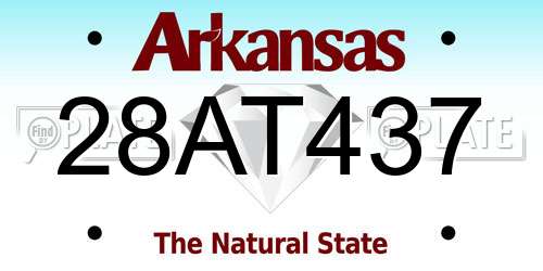 28AT437 Arkansas License Plate