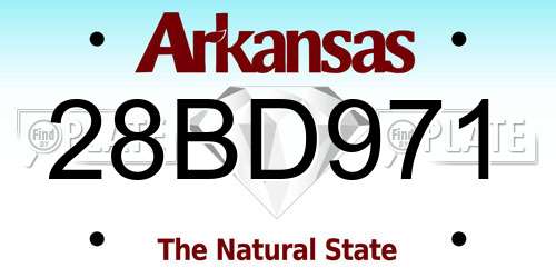 28BD971 Arkansas License Plate