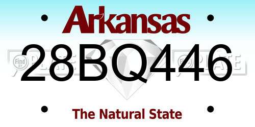 28BQ446 Arkansas License Plate