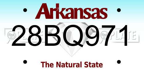 28BQ971 Arkansas License Plate