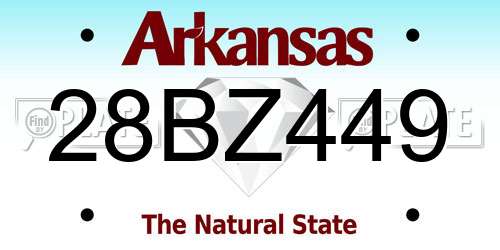 28BZ449 Arkansas License Plate