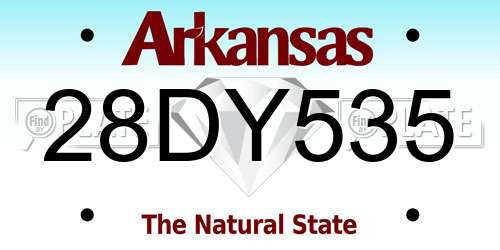 28DY535 Arkansas License Plate