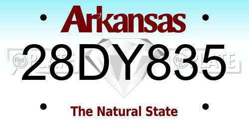 28DY835 Arkansas License Plate