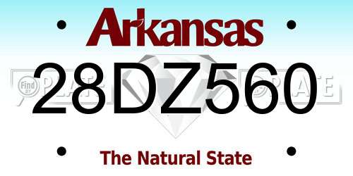 28DZ560 Arkansas License Plate