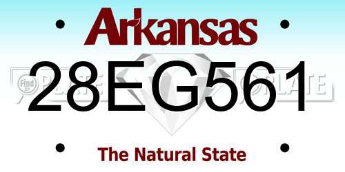 28EG561 Arkansas License Plate