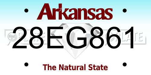 28EG861 Arkansas License Plate