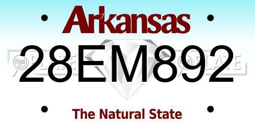 28EM892 Arkansas License Plate
