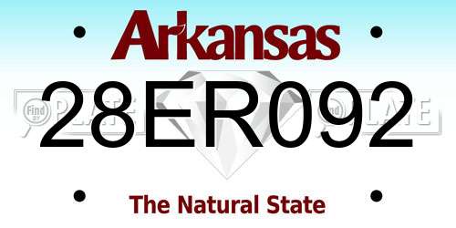 28ER092 Arkansas License Plate