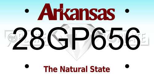 28GP656 Arkansas License Plate