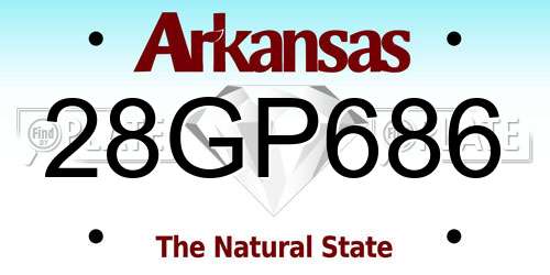 28GP686 Arkansas License Plate