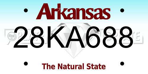 28KA688 Arkansas License Plate